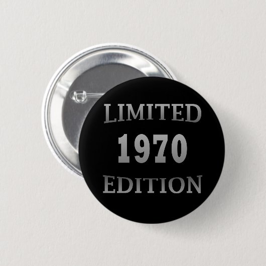 Geboren in 1970, beperkt, verjaardagsjaar ronde button 5,7 cm (Voorkant /achterkant)
