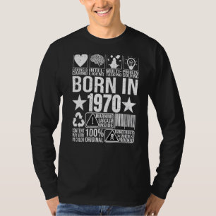 Geboren in 1970: Content Warning Label Barcode Bir T-shirt