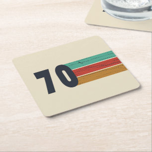Geboren in 1970 op  verjaardag vierkante kartonnen onderzetter