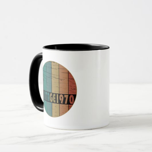 Geboren in 1970 verjaardagscadeau mok (Voorkant links)