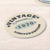 Geboren in 1970 verjaardagscadeau ronde kartonnen onderzetter (Gebogen)