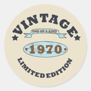 Geboren in 1970 verjaardagscadeau ronde sticker