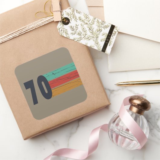 Geboren in 1970 verjaardagscadeau vierkante sticker (Geschenken)