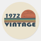 Geboren in 1972 verjaardagscadeau ronde sticker (Voorkant)