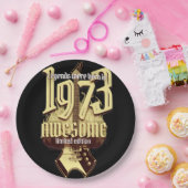 geboren in 1973 op rotsen papieren bordje (Feest)