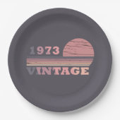 Geboren in 1973 verjaardagscadeau papieren bordje (Voorkant)