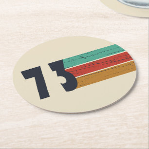 Geboren in 1973  verjaardagscadeau ronde kartonnen onderzetter
