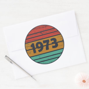 Geboren in 1973  verjaardagscadeau ronde sticker