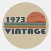 Geboren in 1973 verjaardagscadeau ronde sticker (Voorkant)