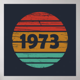 geboren in 1973 vintage 50e verjaardag poster