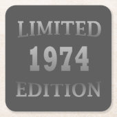 Geboren in 1974 50ste verjaardag vierkante kartonnen onderzetter (Voorkant)