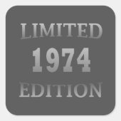 Geboren in 1974 50ste verjaardag vierkante sticker (Voorkant)