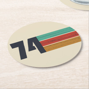 Geboren in 1974  50ste verjaardagscadeau ronde kartonnen onderzetter