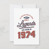 Geboren in 1974. RSVP kaartje (Voorkant)
