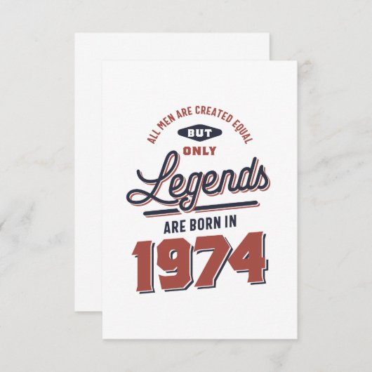 Geboren in 1974. RSVP kaartje (Voorkant / Achterkant)