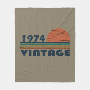 Geboren in 1974 verjaardagscadeau fleece deken