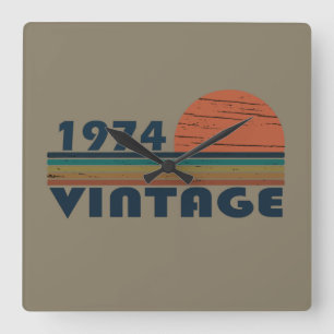 Geboren in 1974  verjaardagscadeau vierkante klok