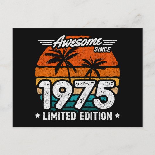 Geboren in 1975 Limited Editie Retro Geweldig Sind Briefkaart (Voorkant)