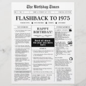 Geboren in 1975 Mock Krant zwart-wit (Voorkant)