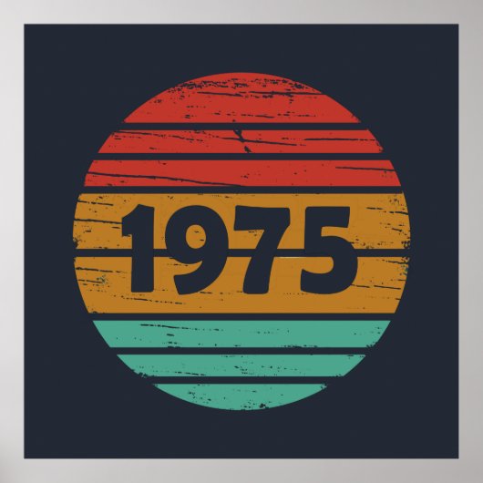 Geboren in 1975 op verjaardag poster (Voorkant)