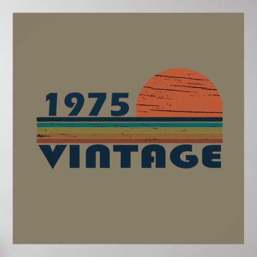 Geboren in 1975 op verjaardag poster (Voorkant)