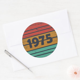 Geboren in 1975 verjaardagsfeestje ronde sticker