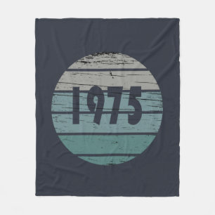 geboren in 1975 vintage verjaardagscadeau fleece deken
