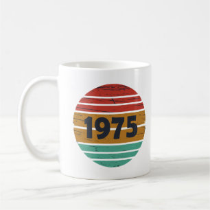 geboren in 1975 vintage verjaardagscadeau koffiemok