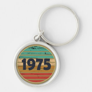 Geboren in 1975 vintage verjaardagscadeau sleutelhanger