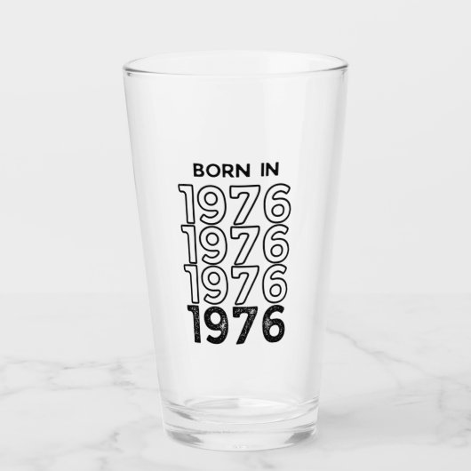 Geboren in 1976 Glass Cup 1976 Glas (Voorkant)