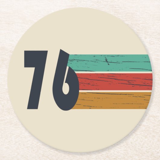 Geboren in 1976 verjaardagscadeau ronde kartonnen onderzetter (Voorkant)