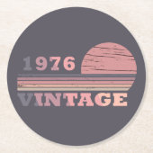Geboren in 1976 verjaardagscadeau ronde kartonnen onderzetter (Voorkant)