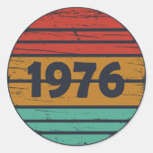 Geboren in 1976 verjaardagscadeau ronde sticker (Voorkant)
