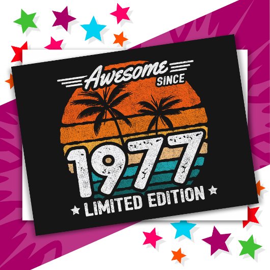 Geboren in 1977 Limited Edition Retro Geweldig Sin Briefkaart