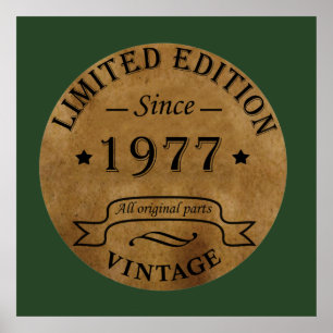 Geboren in 1977 op  verjaardag poster