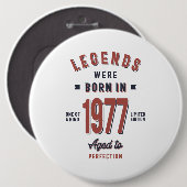 Geboren in 1977. ronde button 6,0 cm (Voorkant /achterkant)