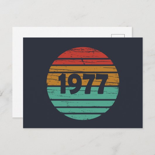 Geboren in 1977 verjaardagscadeau feestdagenkaart (Voorkant / Achterkant)