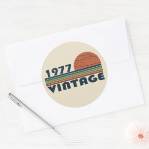 Geboren in 1977 verjaardagscadeau ronde sticker