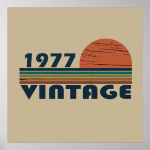 geboren in 1977 vintage verjaardag poster