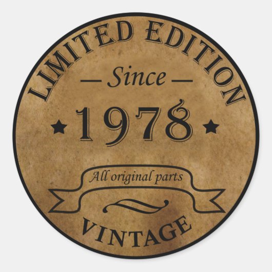 Geboren in 1978  jaar ronde sticker (Voorkant)