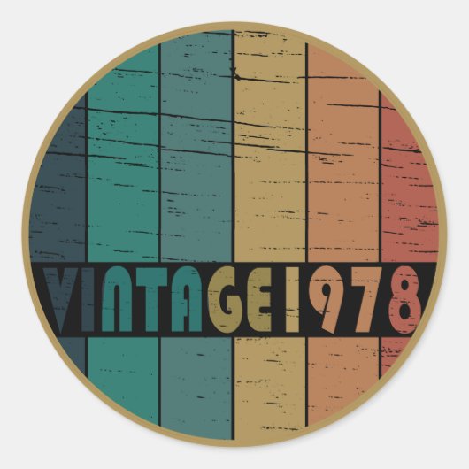 geboren in 1978 verjaardag ronde sticker (Voorkant)