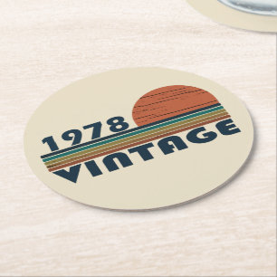 Geboren in 1978  verjaardagscadeau ronde kartonnen onderzetter