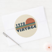 Geboren in 1978 verjaardagscadeau ronde sticker (Envelop)
