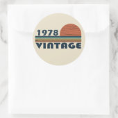 Geboren in 1978 verjaardagscadeau ronde sticker (Tas)