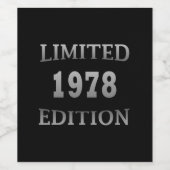 Geboren in 1978 verjaardagscadeau wijn etiket (Enkel label)