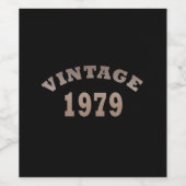 Geboren in 1979 op  verjaardag wijn etiket (Enkel label)