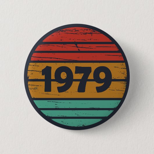 Geboren in 1979  verjaardagscadeau ronde button 5,7 cm (Voorkant)