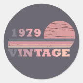 Geboren in 1979 verjaardagscadeau ronde sticker (Voorkant)