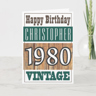 Geboren in 1980 Greetings Card Kaart