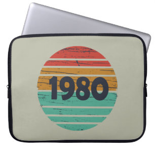 Geboren in 1980 verjaardagscadeau laptop sleeve